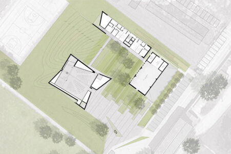 Chiesa del Buon Ladrone a San Lazzaro di Savena. Planimetria piano terra