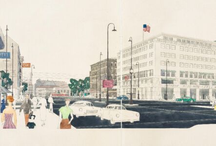 Oswald Haerdtl: progetto per Wiederaufbau Heinrichhof a Vienna (1951-53)