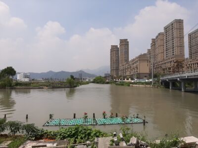 La città di Wenzhou vista dal parco del museo