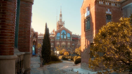 Lluís Domènech i Montaner, Ospedale de la Santa Creu i Sant Pau a Barcellona, 1902-1930, in funzione fino al 2009 e poi sito Patrimonio Unesco (foto Gilberto Richiero)