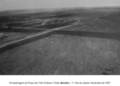 Il cantiere con l'incrocio dei due assi ortogonali dell'impianto viabilistico