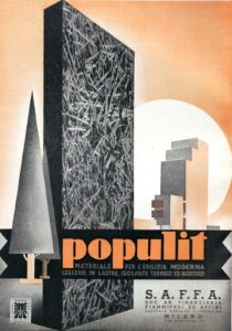 Populit, annuncio pubblicitario del materiale (1936)