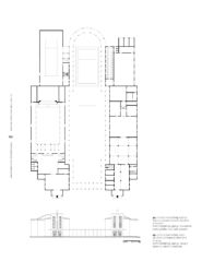 Teatro nazionale di Tirana, planimetria (da Menghini, Pashako, Stigliano, "Architettura moderna italiana per le città d'Albania, 2012)