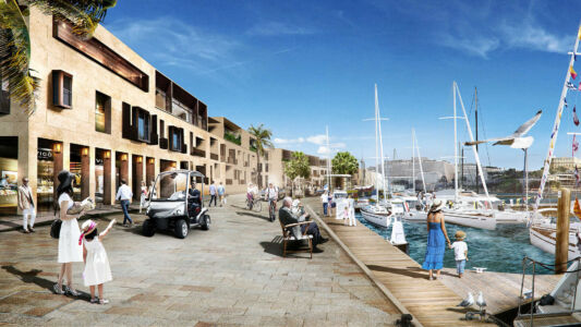 Render del progetto di Manoel Island: la promenade (©MIDI plc)