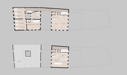 Le piante del secondo e terzo piano dell'intervento di trasformazione ad opera dello studio Marte.Marte (©Marte.Marte/ZTKammer)