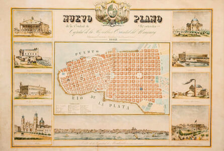 Mappa di Montevideo del 1862: si vede la geometria a "manzana"