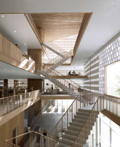 La grande scala scultorea della Culture House and Library che verrà realizzato entro il 2021 a Karlskrona, Svezia (©Dorte Mandrup A/S)