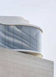 Dettaglio della facciata della "libellula" realizzata sopra al Leopold Museum, Vienna, 2020 (©Hertha Hurnaus)