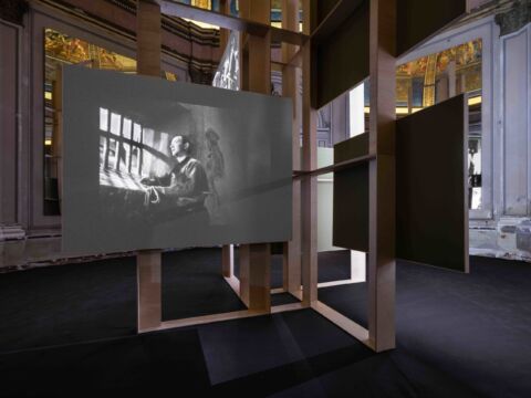 Veduta della sala Chini a Le muse inquiete. La Biennale di fronte alla storia, Padiglione Centrale, Giardini della Biennale, 2020