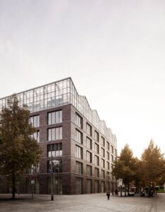 Kuenh Malvezzi con Atelier Le Balto e Haas Architekten, edificio multifunzionale a Oberhausen, Germania (foto di Hiepler Brunier)