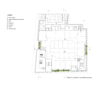 Pianta piano secondo (© ACC Cristiana Catino e Negozio Blu architetti)