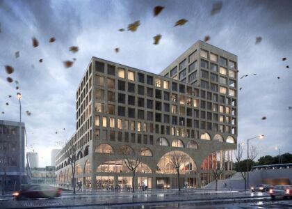 Il progetto West Beat ad Amsterdam dei Studio9.dots: un edificio polifunzionale con alla base il "Superspace"(©A2Studio)