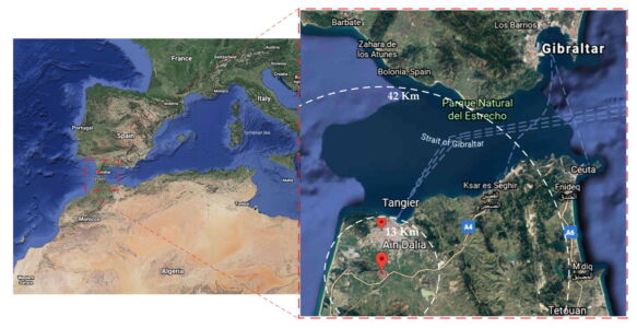 La collocazione di Ain Dalia (©Google Earth, 2020, compiled by Badiaa Hamama)