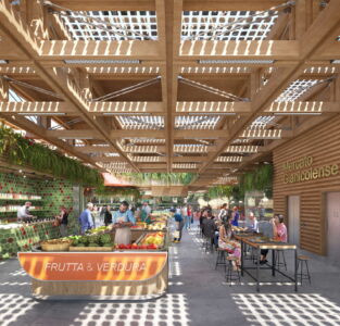 Nuovo Mercato San Giovanni di Dio, vista di una delle gallerie d'ingresso