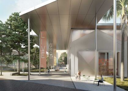 Polo Civico Flaminio, vista del Polo da Viale del Vignola