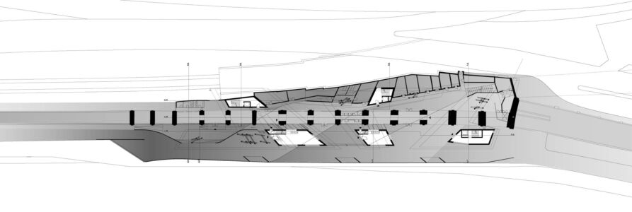 Zaha Hadid Architects, trasfromazione di Vienna-Spittelau, pianta livello 0