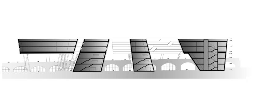 Zaha Hadid Architects, trasfromazione di Vienna-Spittelau, sezione