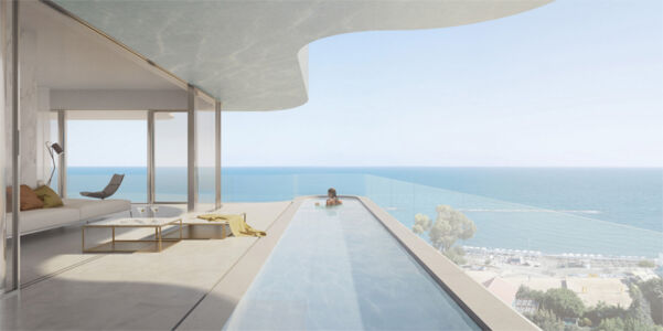 Una delle piscine della Clelia Tower (© Orange Architects)