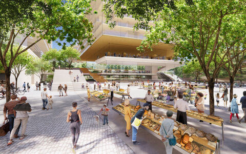 Il mercato all’aperto della nuova piazza Lodi (© Outcomist)