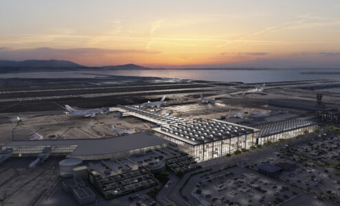 L’ampliamento dell’aeroporto di Foster+Partners (render Foster+Partners, 2017)