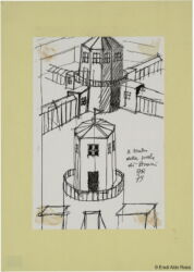 “Il teatro della scuola di Broni”
Studi assonometrici, 1979 (Aldo Rossi, con G. Braghieri, © Eredi Aldo Rossi)