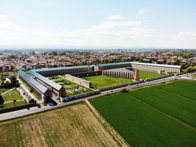 Rendering del cimitero di Modena nell'ambito del progetto AVR (Augmented and Virtual Reality) dell’Ordine degli Architetti di Modena