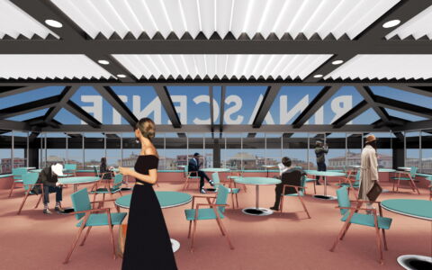 Progetto dell'area ristoro in copertura (© studio 2050+)