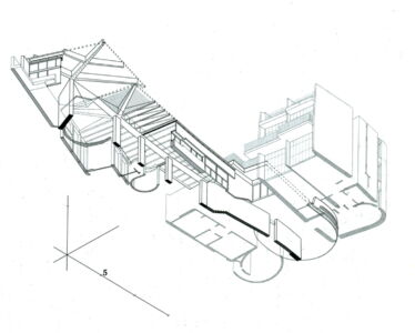 Villa Saracena, Luigi Moretti, assonomoetria (tratta da Sergio Poretti, «Modernismi italiani. Architettura e costruzione nel Novecento», Gangemi, Roma 2008)