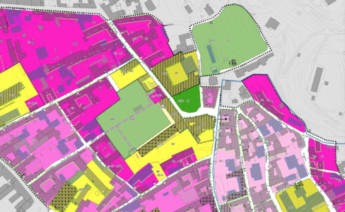 Stralcio dalla tavola di PRG (scala 1:1000) del centro storico