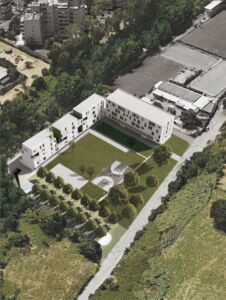 Comune di Roma, progetto architetto Alfonso Giancotti: demolizione di una scuola e realizzazione di un complesso di edilizia residenziale pubblica, social housing e cohousing per 70 alloggi