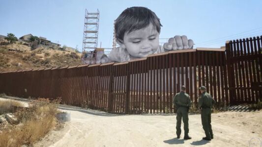 Kikito and the border patrol, Tecate, di JR