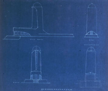 Una rara tavola di progetto originale (Bild- historische Blaupause)