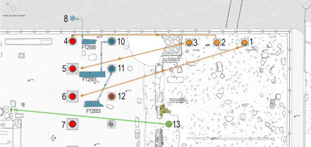 Stralcio planimetrico progettuale inerente le traslazioni e le ricomposizioni delle colonne della Basilica Ulpia (@Comune Roma)