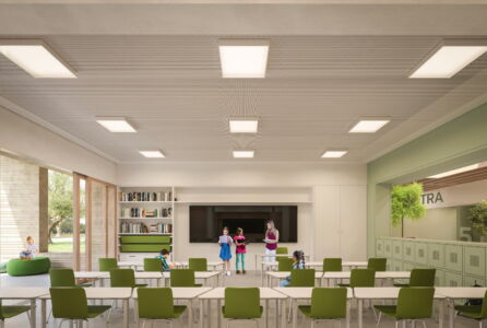 Concorso per il nuovo polo scolastico per il Comune di Monastir (Sud Sardegna, render RTP Manias)