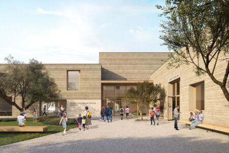 Concorso per il nuovo polo scolastico per il Comune di Monastir (Sud Sardegna, render RTP Manias)