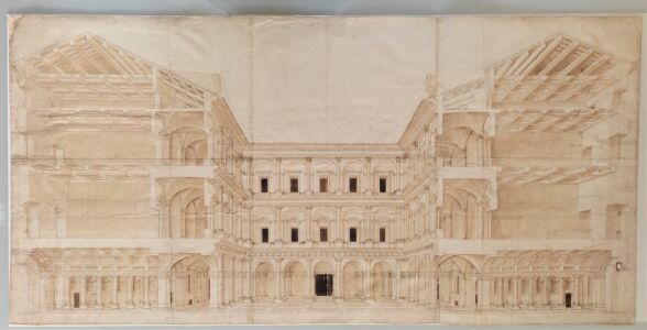Progetto assonometrico di Palazzo Farnese