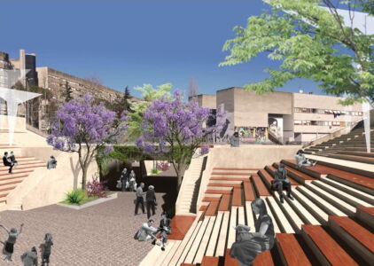 Piano Corviale, la Cava con la nuova connessione con la piazza (da Relazione del Piano Corviale approvata con Delibera di Giunta n. 71 del 4 marzo 2022)