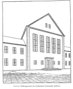 Disegno dell'Istituto di ginnastica ritmica nella città-giardino di Hellerau