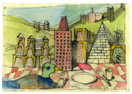 Aldo Rossi, Interno-esterno, 1994 (© Eredi Aldo
Rossi, courtesy Fondazione Aldo Rossi)