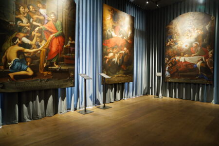 La sala dei capolavori con le tele dell'Oratorio della Compagnia di San Paolo (© Andrea Guermani)