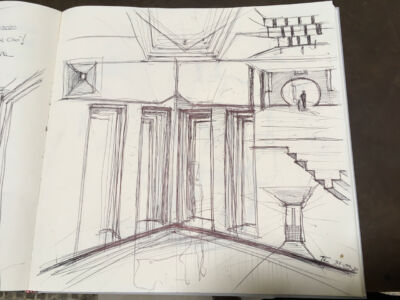 Schizzo realizzato sul libro dei visitatori