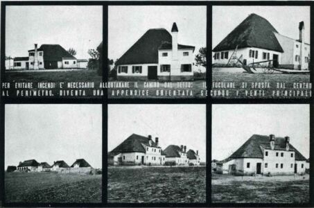 I casoni del Veneto, (da G. Pagano e W. Daniel, Architettura rurale italiana, Hoepli, Milano, 1936)