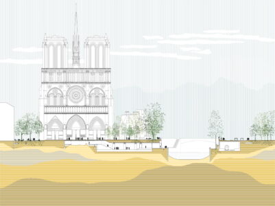 Sezione trasversale sul sagrato (© Bas Smets)