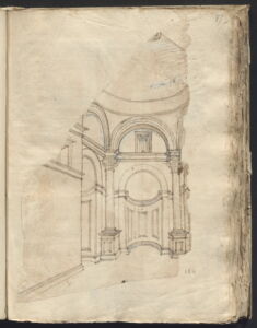 Francesco di Giorgio, Progetto per l’interno di S. Bernardino, Firenze, Biblioteca Laurenziana