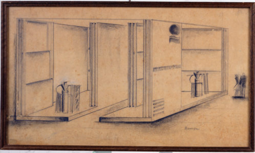 Studio prospettico per lo Stand D.A.F.-Mi alla V Triennale di Milano, 1933