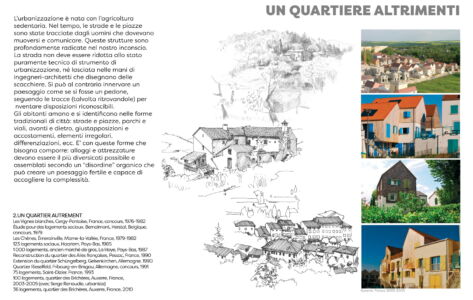 Una tavola della mostra di Lucien Kroll “Tutto è paesaggio, una architettura abitata. La periferia, luogo di incontro e partecipazione”