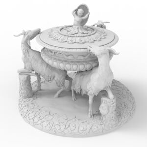 Render del modello 3D della Saliera (© Factum Foundation)