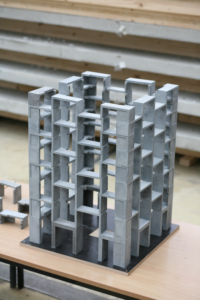 U2 - ILC Model. High-rise made of U shape elements, Credit Anna Mendgen, Chair of Conceptual and Structural Design. TU Berlin