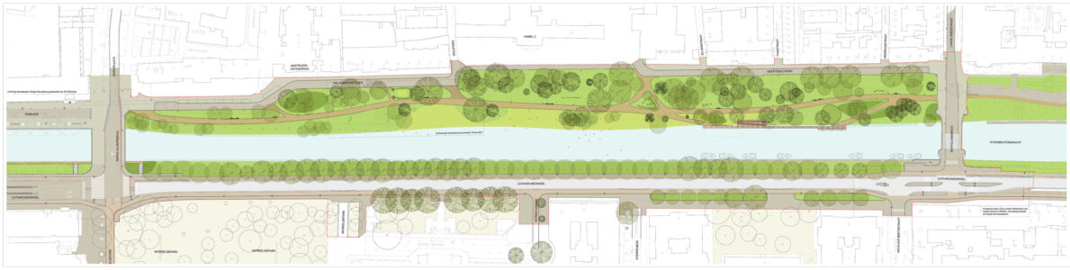 Il canale di Catharijnesingel a Utrecht, 2020, di OKRA landschapsarchitect