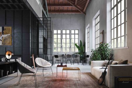 Rendering di un loft residenziale